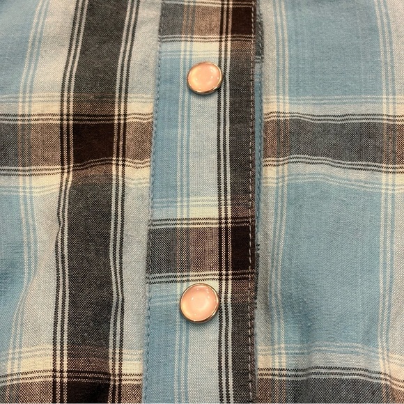 Rockmount Ranch Wear Women’s Plaid Western Pearl Snap Guitar Button Down Small - Picture 5 of 12